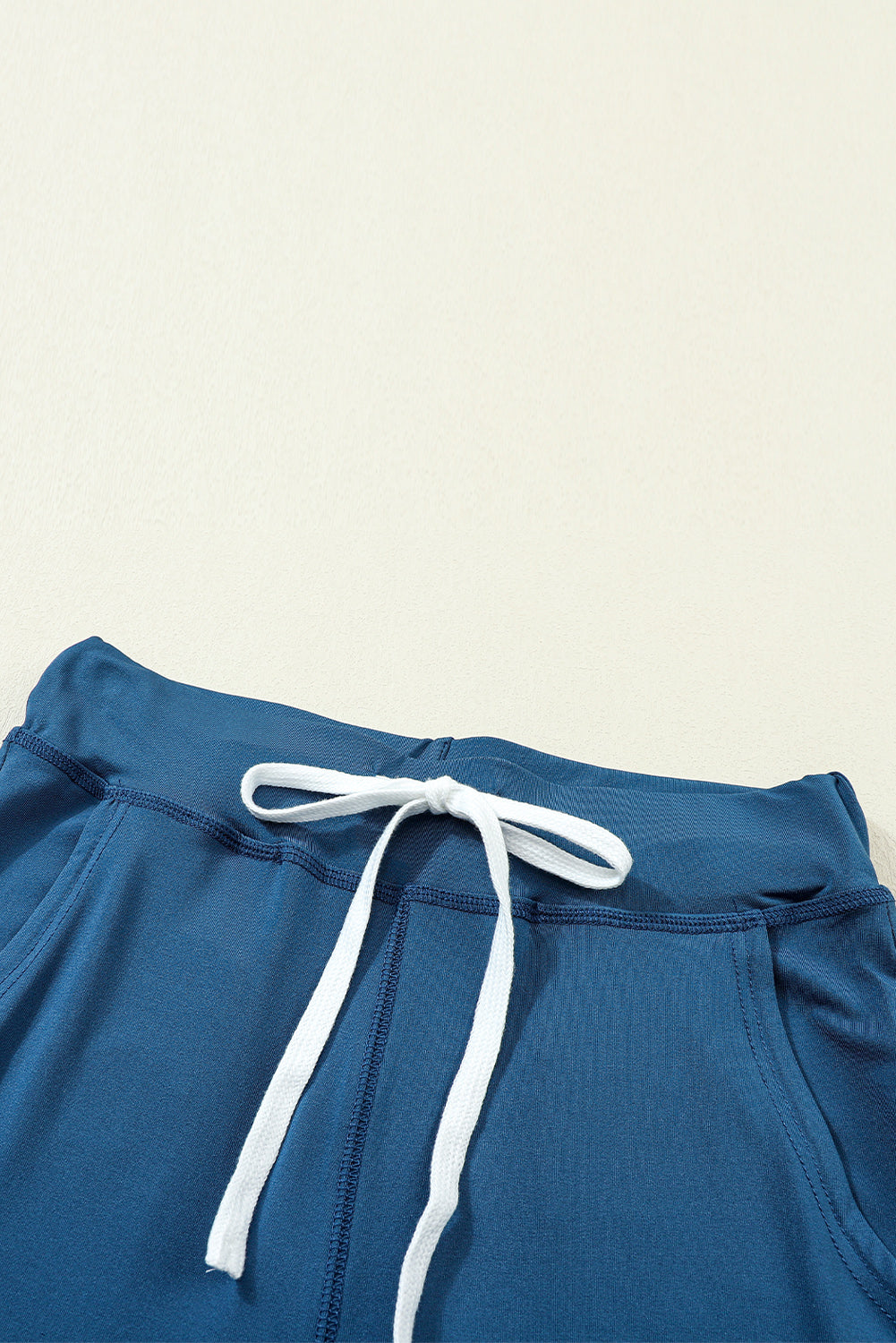 Blue Drawstring Waist Pocketed Joggers