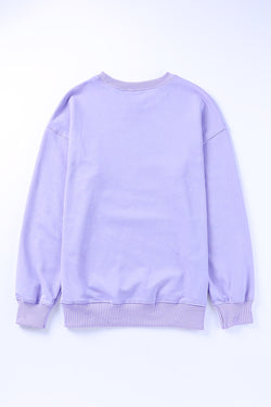 Grey Babe Letter Casual Pullover Sweatshirt