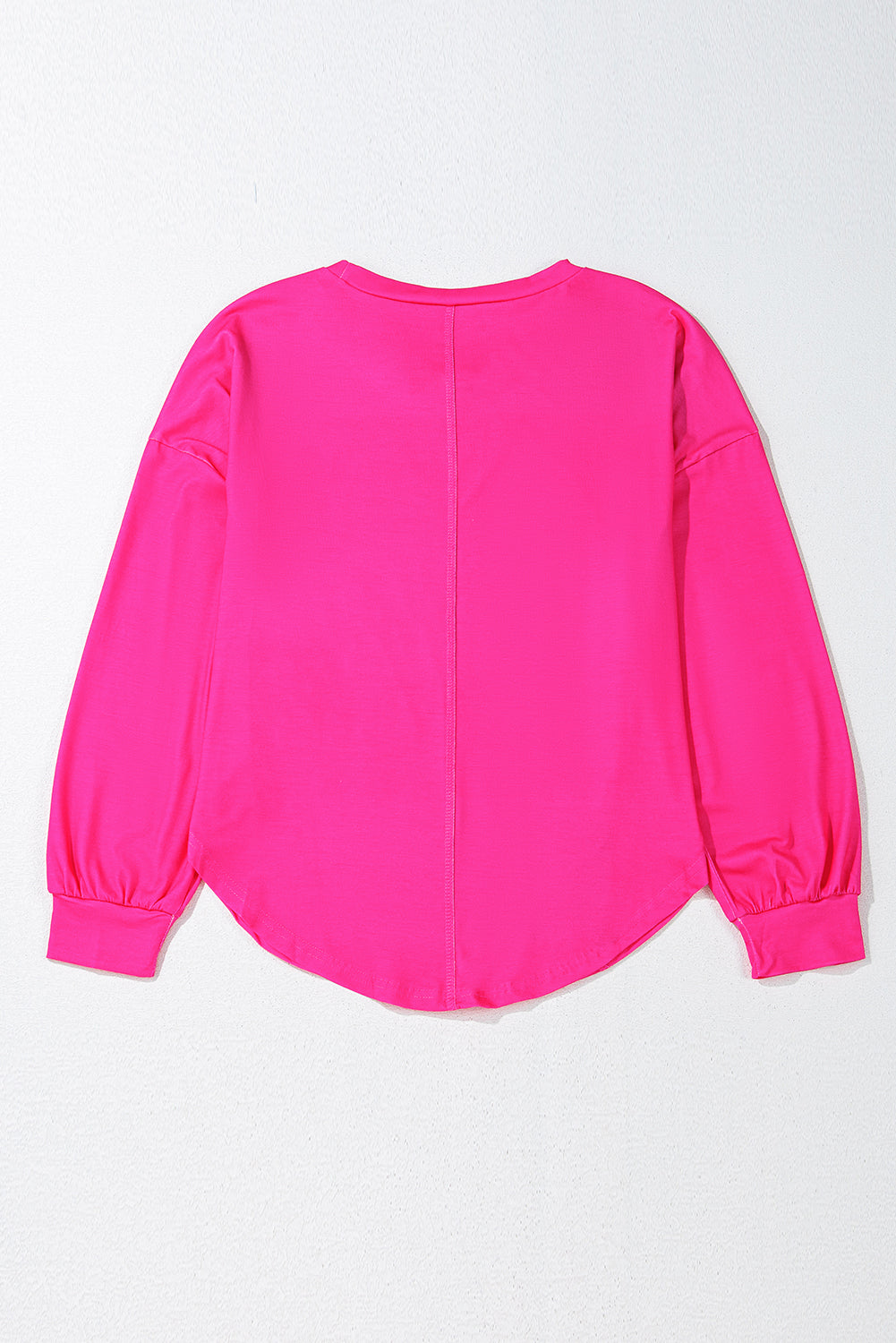 Light Blue Colorblock Drop Sleeve Round Neck Top