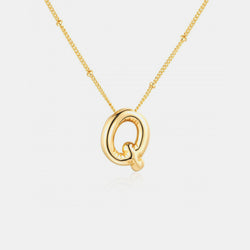 Gold-Plated Bubble Initial Necklace