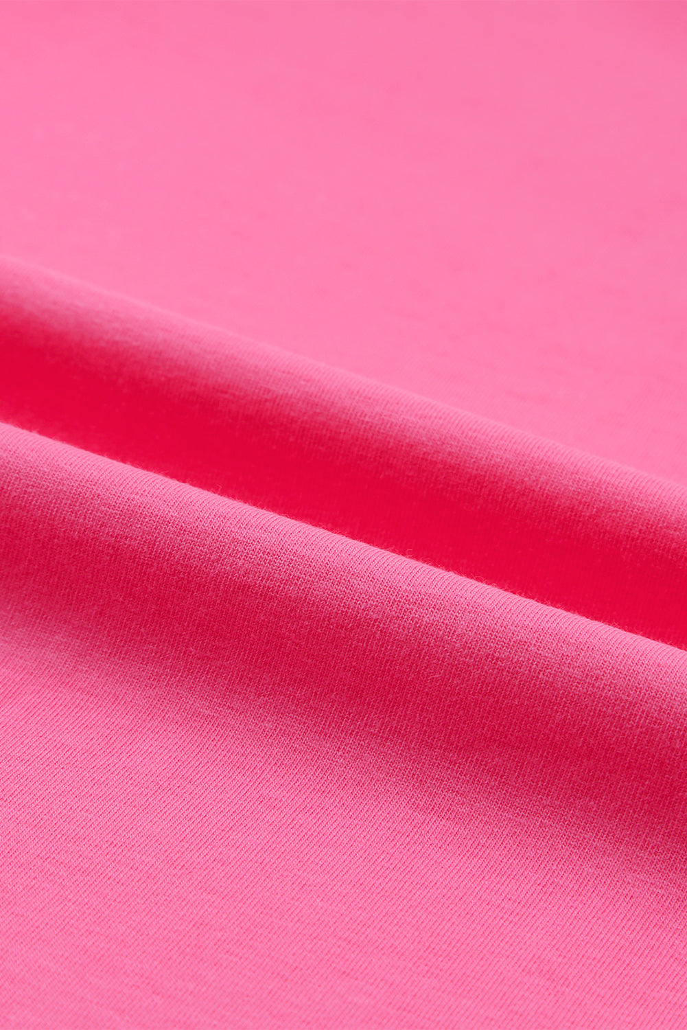 Pink Plain Round Neck Tulle Ruffle Sleeve Blouse