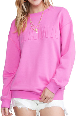 Bonbon Casual Coffee Letter Drop Shoulder Sweatshirt