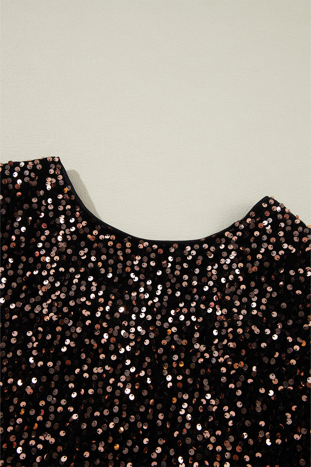 Chicory Coffee Sequin Twist Backless Long Sleeve Top