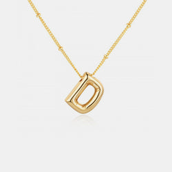 Gold-Plated Bubble Initial Necklace