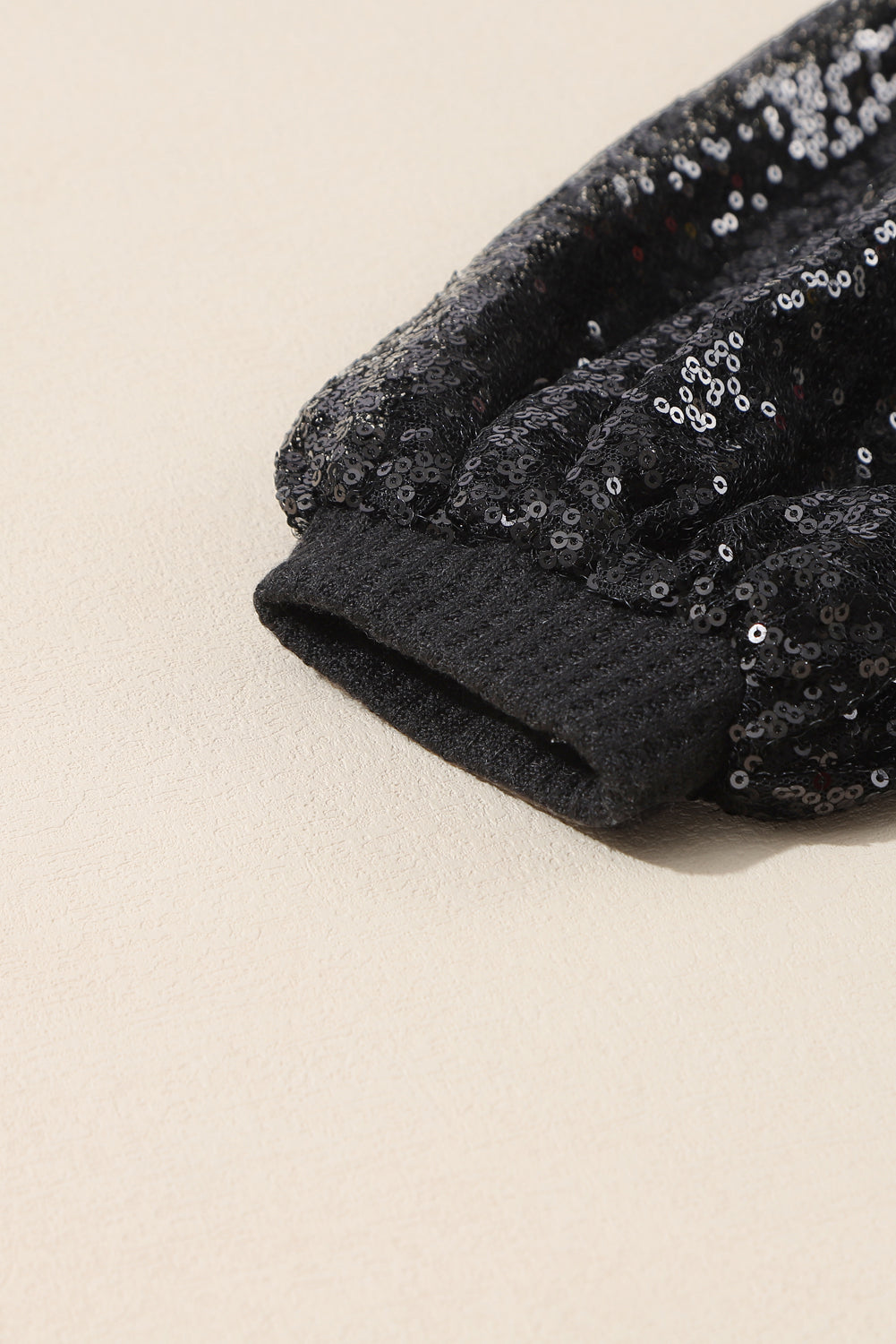 Apricot Cross Backless Sequin Bishop Sleeve Top