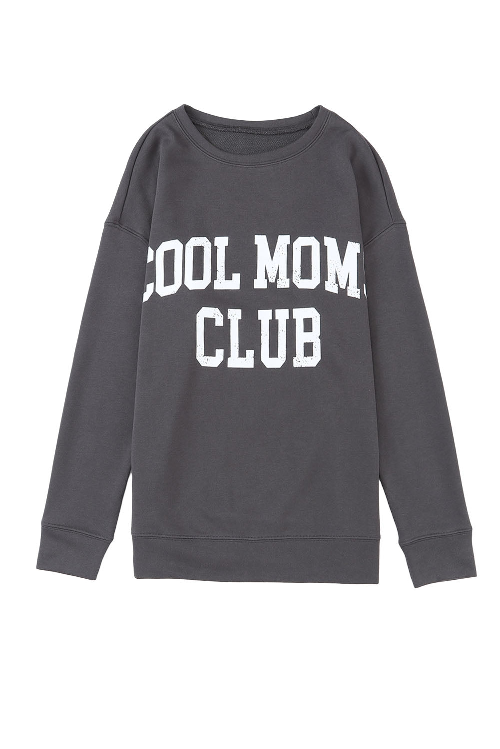 Gray COOL MOMS CLUB Print Drop Shoulder Light Wash Sweatshirt