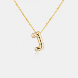 Gold-Plated Bubble Initial Necklace