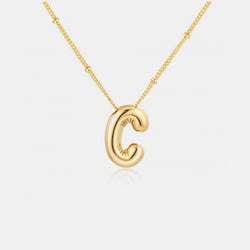 Gold-Plated Bubble Initial Necklace