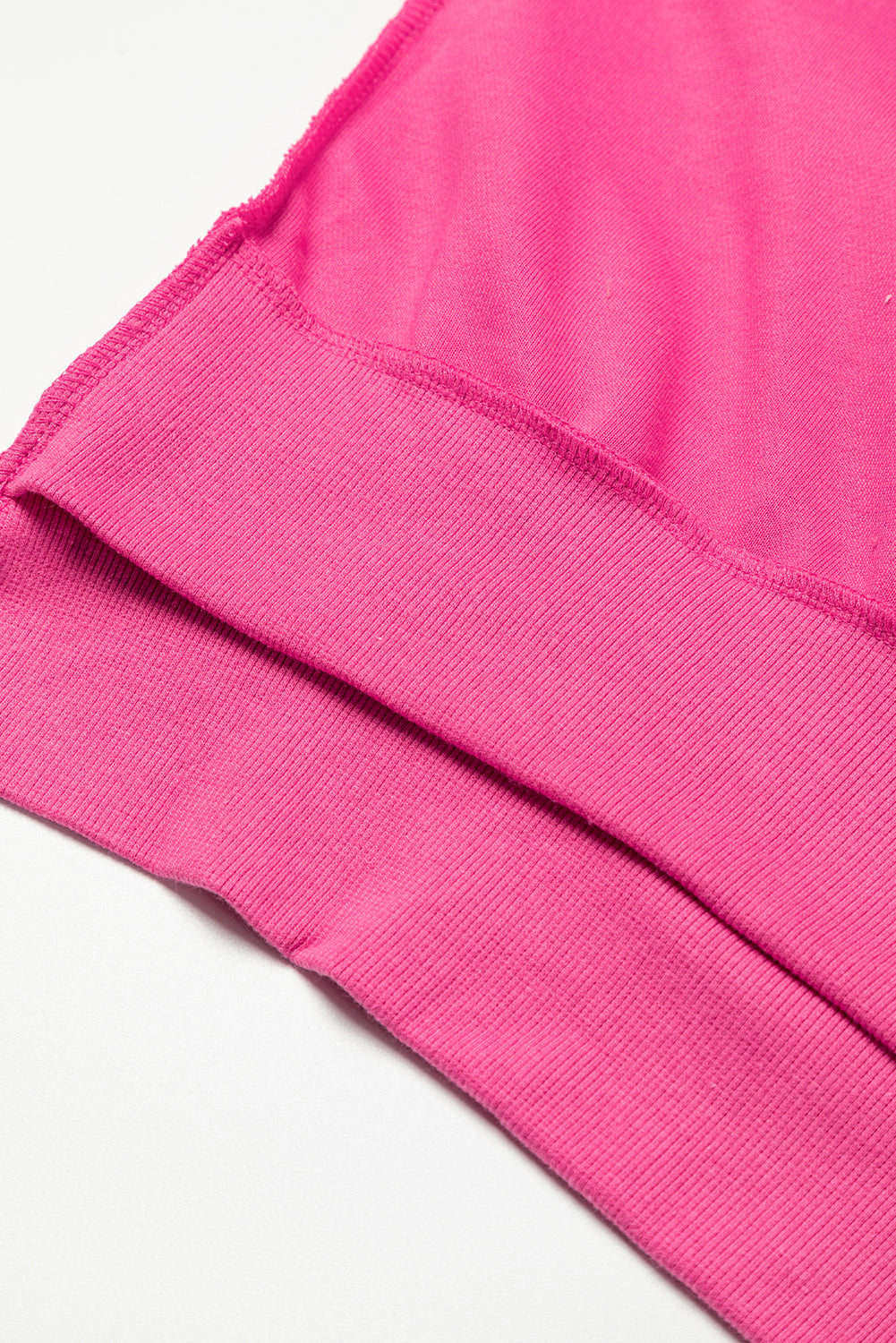 Hot Pink Slouchy Drop Shoulder Henley Sweatshirt