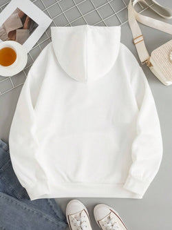 Drawstring Dropped Shoulder Hoodie