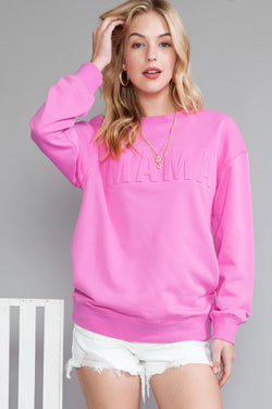 Bonbon Casual Coffee Letter Drop Shoulder Sweatshirt