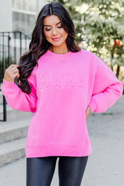 Bonbon Casual Coffee Letter Drop Shoulder Sweatshirt