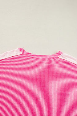 Bonbon Rib Colorblock Patchwork Sweatshirt