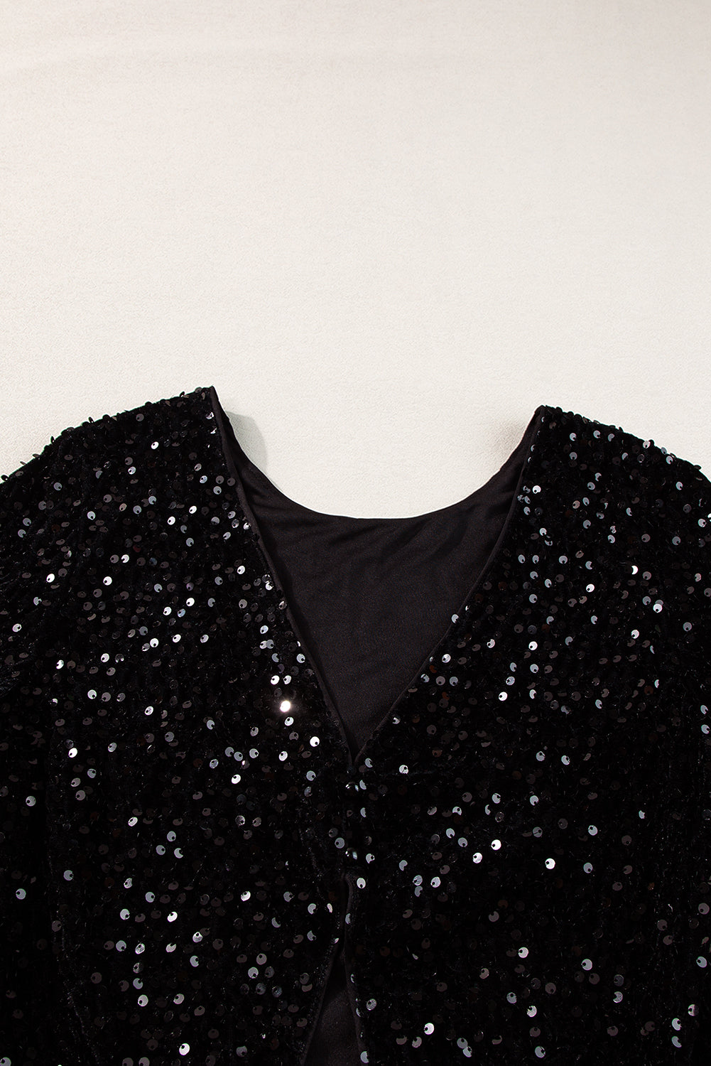 Chicory Coffee Sequin Twist Backless Long Sleeve Top