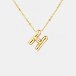 Gold-Plated Bubble Initial Necklace