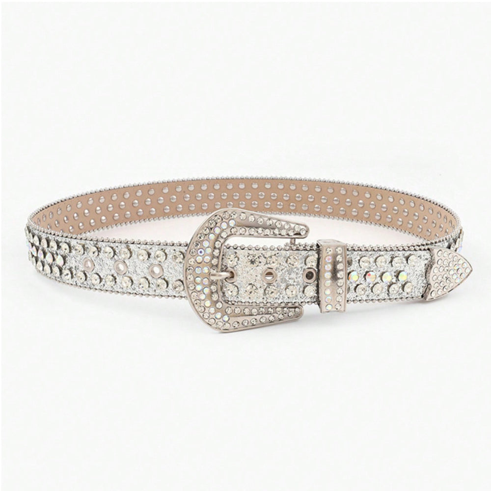 PU Leather Rhinestone Belt