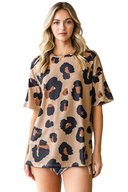 Cheetah Casual Oversized Boyfriend Style T Shirt