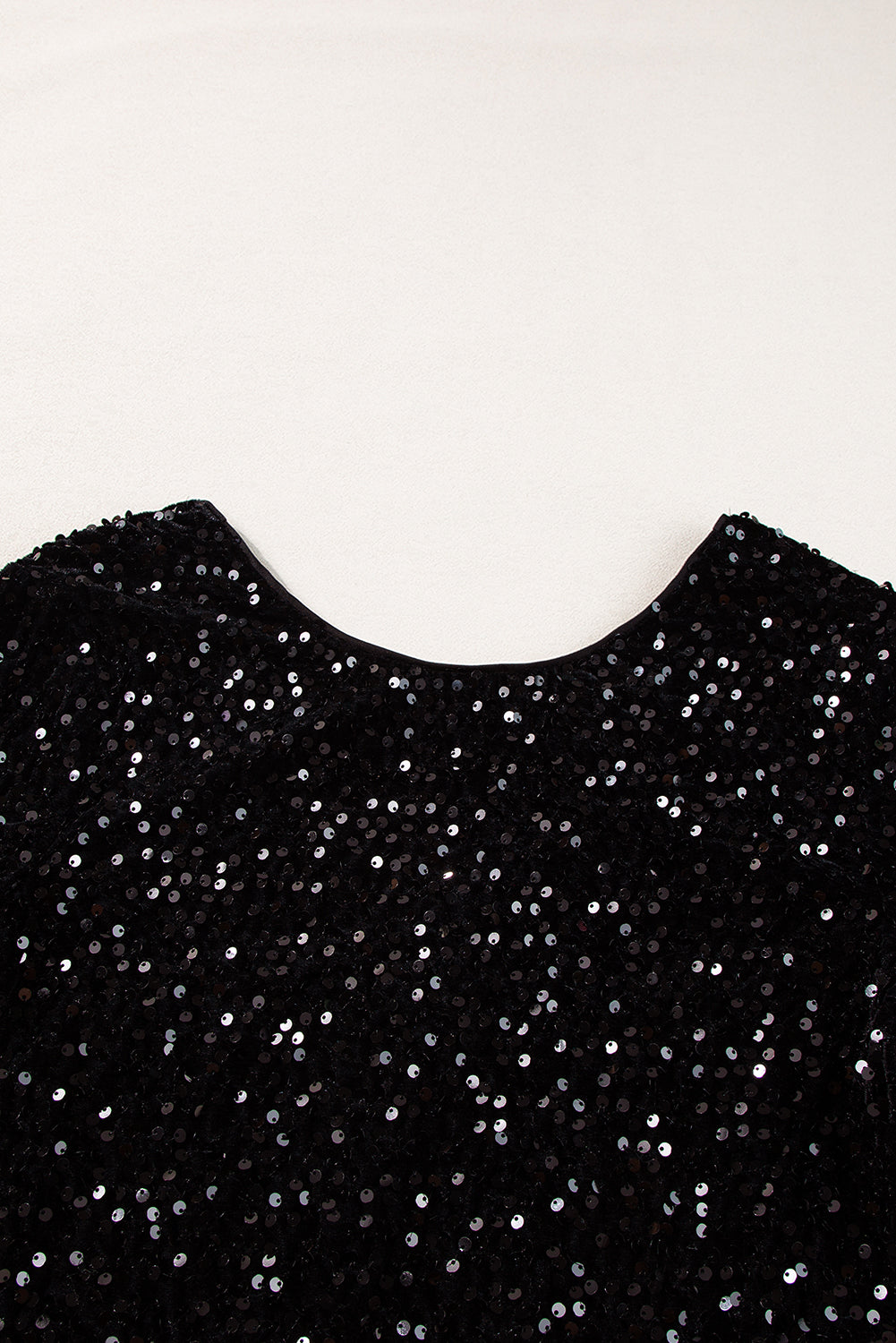 Chicory Coffee Sequin Twist Backless Long Sleeve Top